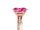 Rose gold Oval Cut Pink Sapphire Engagement Ring with Side Stone Accents and Four-Prong Setting_65