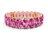 10K Rose Gold Oval Cut Pink Sapphire Eternity Band with Shared Prong Setting