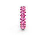 10K Rose Gold Oval Cut Pink Sapphire Eternity Band with Shared Prong Setting
