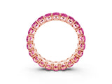 10K Rose Gold Oval Cut Pink Sapphire Eternity Band with Shared Prong Setting