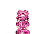 10K Rose Gold Oval Cut Pink Sapphire Eternity Band with Shared Prong Setting