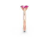 Rose gold Oval Cut Pink Sapphire Solitaire Engagement Ring with Cathedral Setting and Four-Prong Mount_20