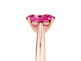 Rose gold Oval Cut Pink Sapphire Solitaire Engagement Ring with Cathedral Setting and Four-Prong Mount_71