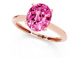 Rose gold Oval Cut Pink Sapphire Solitaire Engagement Ring with Classic Band and Four-Prong Setting_25