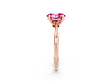 Rose gold Oval Cut Pink Sapphire Solitaire Engagement Ring with Classic Band and Four-Prong Setting_26