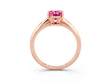 Rose gold Oval Cut Pink Sapphire Solitaire Engagement Ring with Classic Band and Four-Prong Setting_27
