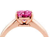 Rose gold Oval Cut Pink Sapphire Solitaire Engagement Ring with Classic Band and Four-Prong Setting_28