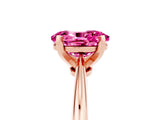 Rose gold Oval Cut Pink Sapphire Solitaire Engagement Ring with Classic Band and Four-Prong Setting_29