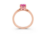 Rose gold Oval Cut Pink Sapphire Solitaire Engagement Ring with Classic Band and Four-Prong Setting_57