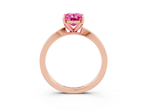 Rose gold Oval Cut Pink Sapphire Solitaire Engagement Ring with Classic Band and Four-Prong Setting_57