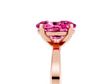 Rose gold Oval Cut Pink Sapphire Solitaire Engagement Ring with Classic Band and Four-Prong Setting_59