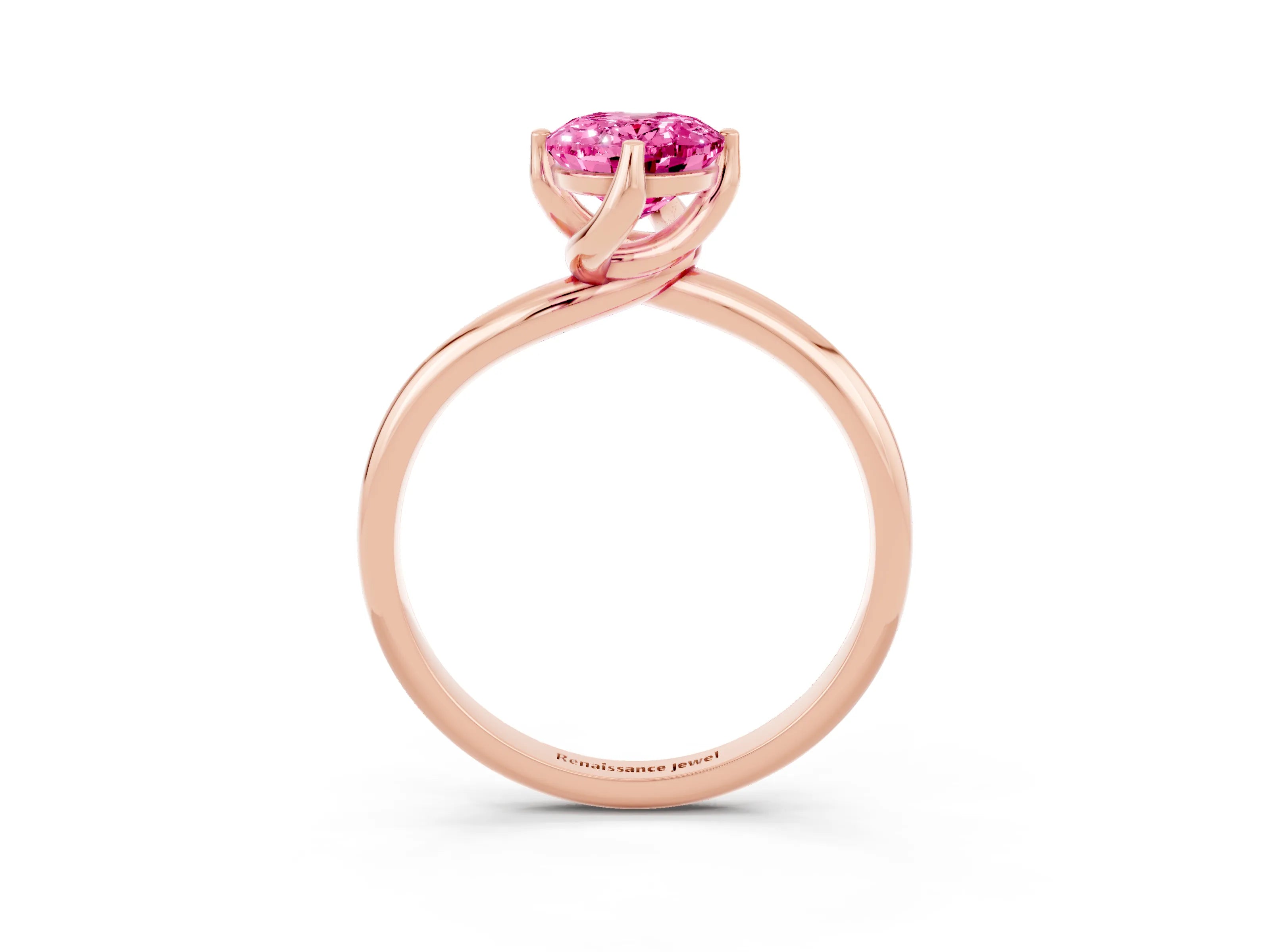 Rose gold Oval Cut Pink Sapphire Solitaire Engagement Ring with Four-Prong Setting and Classic Band_15