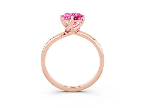 Rose gold Oval Cut Pink Sapphire Solitaire Engagement Ring with Four-Prong Setting and Classic Band_15