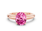 Rose gold Oval Cut Pink Sapphire Solitaire Engagement Ring with Round Band and Four-Prong Setting_24
