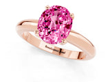 Rose gold Oval Cut Pink Sapphire Solitaire Engagement Ring with Round Band and Four-Prong Setting_25