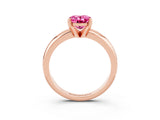 Rose gold Oval Cut Pink Sapphire Solitaire Engagement Ring with Round Band and Four-Prong Setting_27