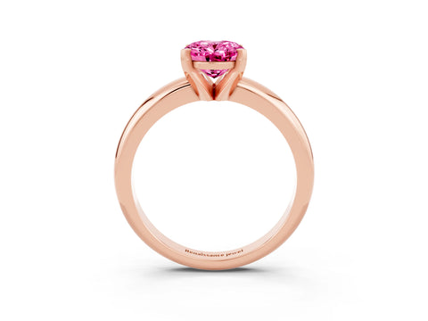 Rose gold Oval Cut Pink Sapphire Solitaire Engagement Ring with Round Band and Four-Prong Setting_27
