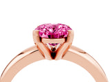 Rose gold Oval Cut Pink Sapphire Solitaire Engagement Ring with Round Band and Four-Prong Setting_28