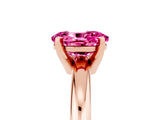 Rose gold Oval Cut Pink Sapphire Solitaire Engagement Ring with Round Band and Four-Prong Setting_29