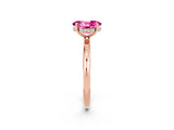 Rose gold Oval Cut Pink Sapphire Solitaire Ring with Thin Band and Four-Prong Setting_38