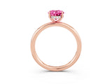 Rose gold Oval Cut Pink Sapphire Solitaire Ring with Thin Band and Four-Prong Setting_39