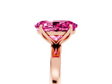 Rose gold Oval Cut Pink Sapphire Solitaire Ring with Thin Band and Prong Setting_17