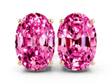Rose gold Oval Cut Pink Sapphire Stud Earrings_18