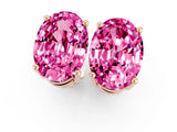 Rose gold Oval Cut Pink Sapphire Stud Earrings_19