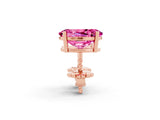 Rose gold Oval Cut Pink Sapphire Stud Earrings_20