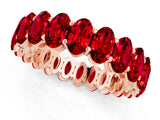 Rose gold Oval Cut Ruby Eternity Band with Shared Prong Setting_1