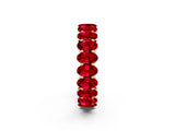 Rose gold Oval Cut Ruby Eternity Band with Shared Prong Setting_2