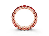 Rose gold Oval Cut Ruby Eternity Band with Shared Prong Setting_3