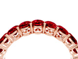 Rose gold Oval Cut Ruby Eternity Band with Shared Prong Setting_4