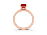 Rose gold Oval Cut Ruby Milgrain Pavé Engagement Ring with Four-Prong Setting_15
