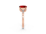 Rose gold Oval Cut Ruby Ring with Side Stones and Four-Prong Setting_74
