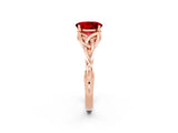 Rose gold Oval Cut Ruby Solitaire Celtic Knot Ring with Four-Prong Setting_14