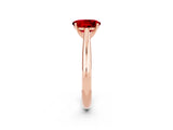 Rose gold Oval Cut Ruby Solitaire Engagement Ring with Cathedral Setting and Four-Prong Mount_14