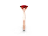 Rose gold Oval Cut Ruby Solitaire Engagement Ring with Cathedral Setting and Four-Prong Mount_26
