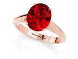 Rose gold Oval Cut Ruby Solitaire Engagement Ring with Cathedral Setting and Four-Prong Mount_73
