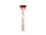 Rose gold Oval Cut Ruby Solitaire Engagement Ring with Cathedral Setting and Four-Prong Mount_74