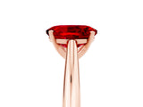 Rose gold Oval Cut Ruby Solitaire Engagement Ring with Cathedral Setting and Four-Prong Mount_77