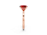 Rose gold Oval Cut Ruby Solitaire Engagement Ring with Classic Band and Four-Prong Setting_26