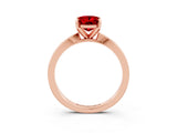 Rose gold Oval Cut Ruby Solitaire Engagement Ring with Classic Band and Four-Prong Setting_27