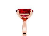 Rose gold Oval Cut Ruby Solitaire Engagement Ring with Classic Band and Four-Prong Setting_29