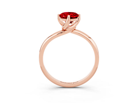 Rose gold Oval Cut Ruby Solitaire Engagement Ring with Four-Prong Setting and Classic Band_15
