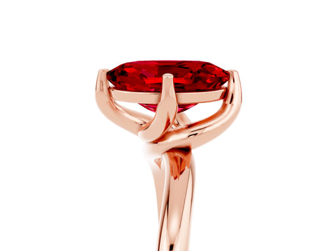 Rose gold Oval Cut Ruby Solitaire Engagement Ring with Four-Prong Setting and Classic Band_17