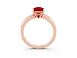 Rose gold Oval Cut Ruby Solitaire Engagement Ring with Round Band and Four-Prong Setting_3