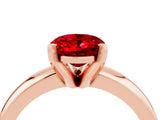 Rose gold Oval Cut Ruby Solitaire Engagement Ring with Round Band and Four-Prong Setting_4