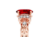 Rose gold Oval Cut Ruby Solitaire Ring with Filigree Band and Four-Prong Setting_41