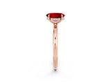 Rose gold Oval Cut Ruby Solitaire Ring with Thin Band and Four-Prong Setting_14
